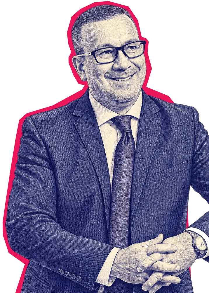 Retrato de Doryan Jara con efecto de grabado.